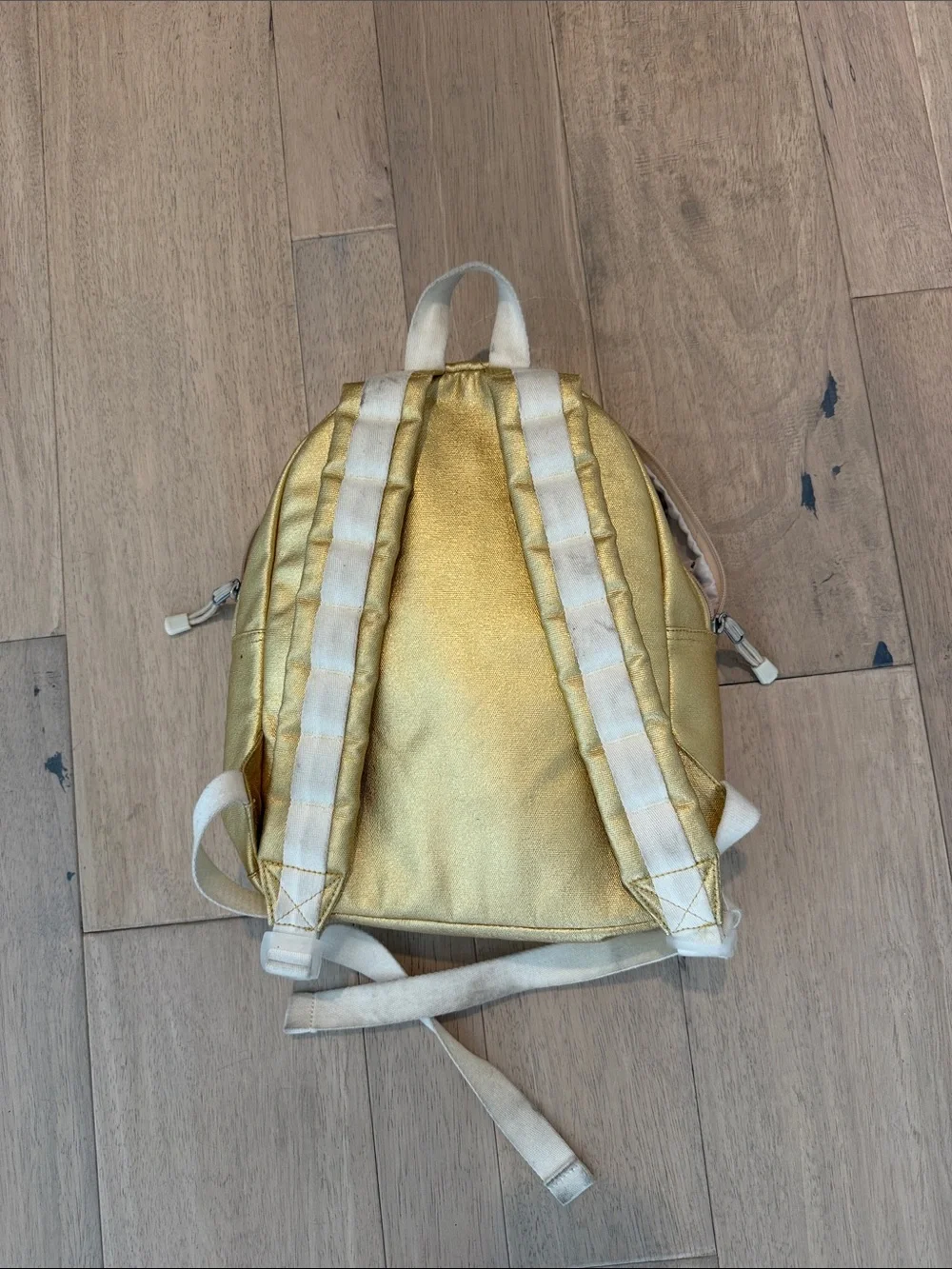 STATE Metallic Gold Kids Backpack with Cream Straps Kane Mini